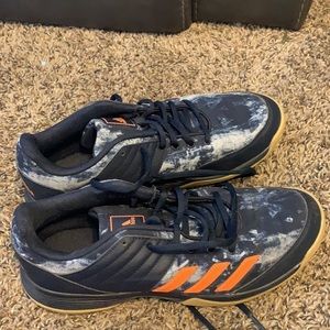 adidas Men's Ligra 5 Volleyball Shoe, Legend Ink/Hi-Res Red /Orange Two, 7.5M/9W